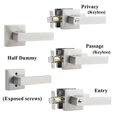 Privacy Door Locks Passage Handles Brushed Nickel Entry Lock keyed Dummy Levers