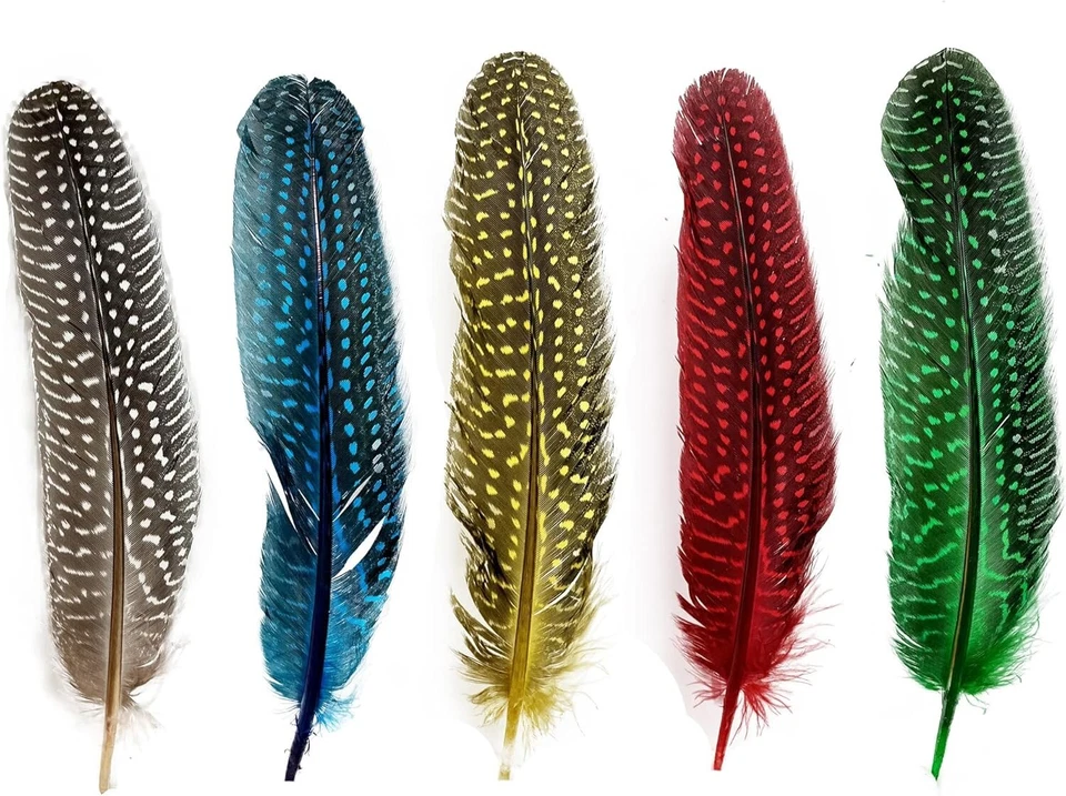 6-9 inch Natural Guinea Wing Plumage Feather for DIY Craft, Jewelry and Cloth... - Image 2 of 4