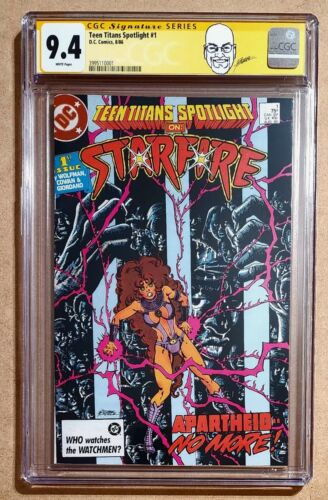 1986 Teen Titans Spotlight #1 Starfire CGC 9.4 NM Error Perez Label! No Auto! - Afbeelding 1 van 2