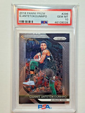 Giannis Antetokounmpo PSA 10 Gem Mint 2018-19 Panini Prizm #296 Milwaukee Bucks