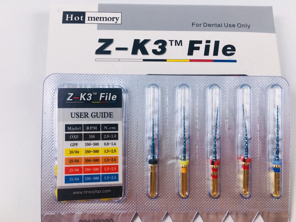 Dental Endo Z-K3 Root Canal NiTi Hot Memory Files Thermal 21/25/28/31mm Assorted - Image 2 of 4