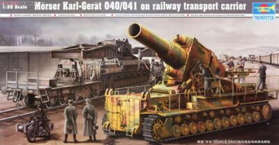 Trumpeter 00209 1/35 Morser Karl-Gerat 040/041 on Railway Transport Carrier