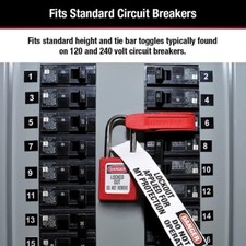 Master Lock 491B Grip Tight Single Pole Breaker Lockout Steel Clamp-On