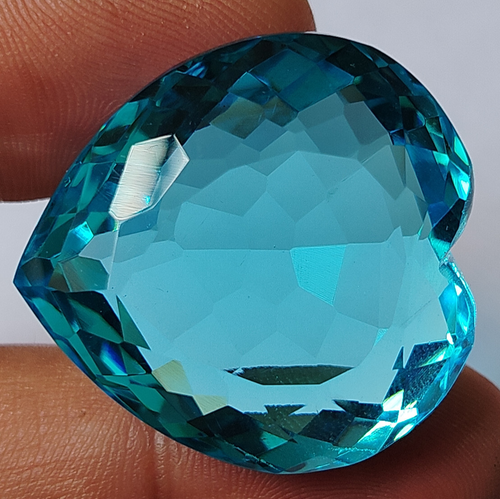 80.85 CT AAA+ Sky Blue Topaz Heart Shape Brazilian Loose Gemstone Gift For Women - Picture 2 of 7