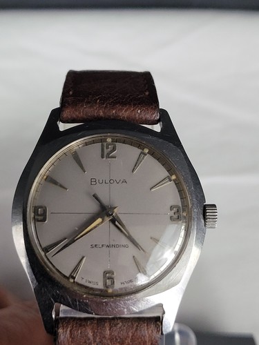 VINTAGE BULOVA SELFWINDING 11ALAC HERREN GRAUES ZIFFERBLATT 1965 UHR LÄUFT - Bild 3 von 9