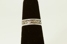 925 Sterling Silver Twisted Rope W/Rope Trim Band Ring 1.9 Grams RIN8726