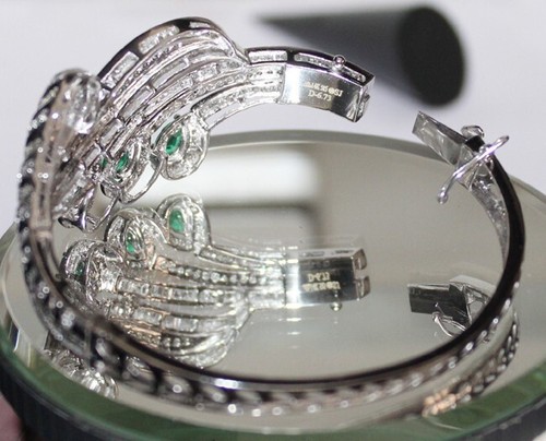 6.44ct Natural Round Baguette Diamond 14K White Gold Emerald Wedding Bracelet - Picture 5 of 22