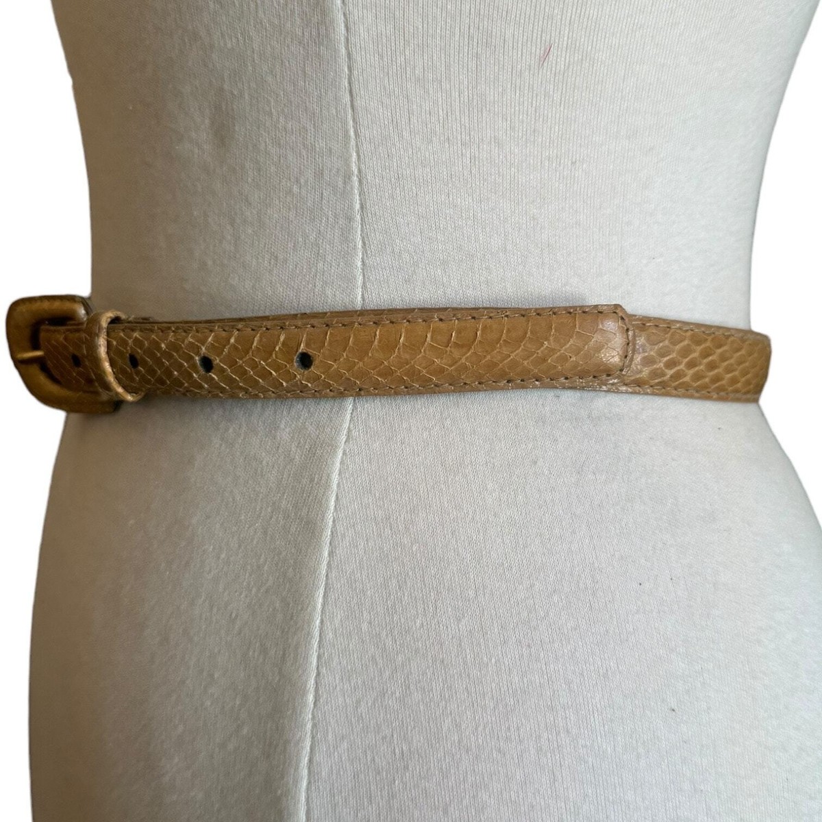 Vintage Tan Genuine Snakeskin Slim Ladies Belt | eBay