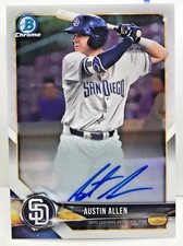 Austin Allen 2018 Bowman Chrome Prospect on-card Autograph Auto - SD PADRES