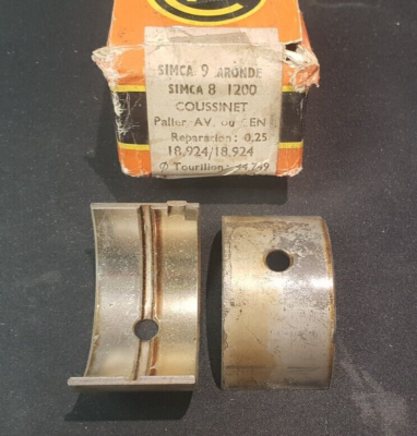 Jeu De Coussinets De Ligne (Palier) Pour SIMCA 8, 1200, 9 Aronde - Rep. 0.25mm - Neuf D'Origine