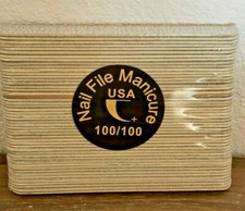 Mini lima de uñas de manicura cebra 100/100 grano madera centro 13 cm tamaño de viaje 50 un.