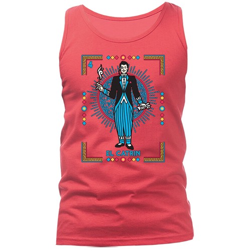 TARJETA DE LOTERÍA MEXICANA EL CATRIN GRÁFICO CAMISETA SIN MANGAS - Imagen 9 de 11