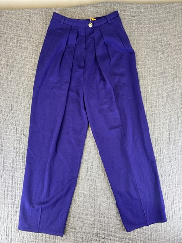 Sonia Rykiel, Vintage Sonia Rykiel High Waisted Purple Wool Career Pants Women's Size 40