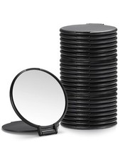 24 PCS Bulk Compact Mirror Round Black Makeup Mirrors for Purse Handbag Set