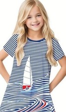 4th of July Dress Red White Blue Nautical Sailboat Summer Casual Clothes