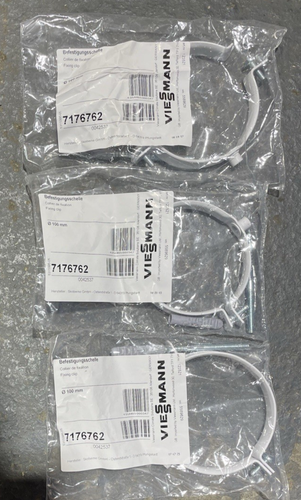 3 x Viessmann Abgasbefestigungswinkel Befestigungsclip 100 mm 7176762 Neu Restposten