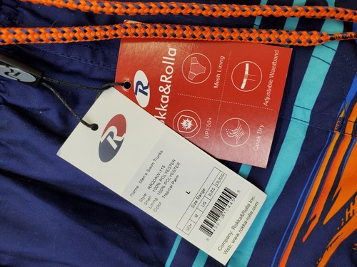 Rokka&Rolla Badehose Herren Large Multi Tropical Palm Mesh gefüttert Gummibund - Bild 5 von 15