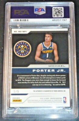 【10枚シリ】Michael Porter Jr. RC Obsidian 2018 OBSIDIAN MICHAEL PORTER JR. RC PSA 10 GEM MINT #79 1/25