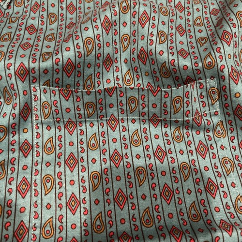 Vintage 90s Todays News Button Down Shirt Paisley Blue Pattern Western Look 2XL - Picture 3 of 9