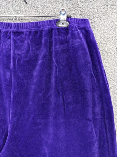 Quacker Factory Velour Ankle Pants Women 1X Blue Pockets Straight Leg M33 - Picture 7 of 12
