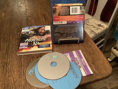 Hercules Used Blu-ray/DVD 3D Slipcover Nice Dwayne Johnson Free USA Shipping