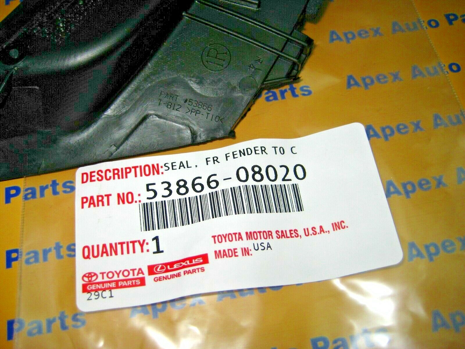 Toyota Sienna Right Passenger Fender to Cowl Hood Seal Genuine OEM New