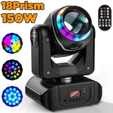 150W LED Moving Head Lights 18Prism RGBW Gobo Beam Stage Spot Light DJ Party DMX