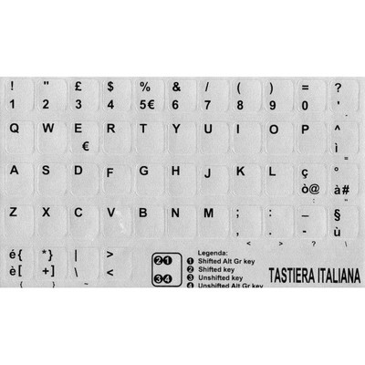 HQRP Adesivi per Tastiera Russo Ucraino Cirillico Lettere Blu su Sfondo Trasparente per tutte le Tastiere Computer Portatili Notebook Laptop