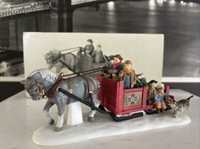 Department 56 Christmas Village OVER THE RIVER AND THROUGH THE WOODS Sleigh