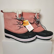 Size 4 Cat Jack Pink Girls Kit Lace-Up Winter Boots - Thermolite