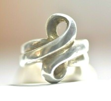 Figure 8 Wrap Ring Bulky Pinky Band Boho Sterling Silver girls women Size 5.75