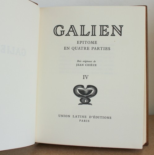 Galien Épitomé en quatre parties 1962 EO NUM Union Latine D'éditions Jean Chieze - Picture 5 of 10