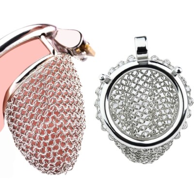 Stainless Steel Male Chastity Device Hauberk Cage for Men Metal Locking Belt Men