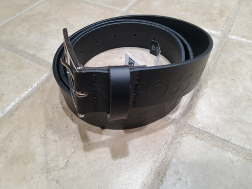 Hugo Boss Ulrik Frame Logo Leather Dress Belt - Black - Size 42 NWOT - Picture 2 of 12
