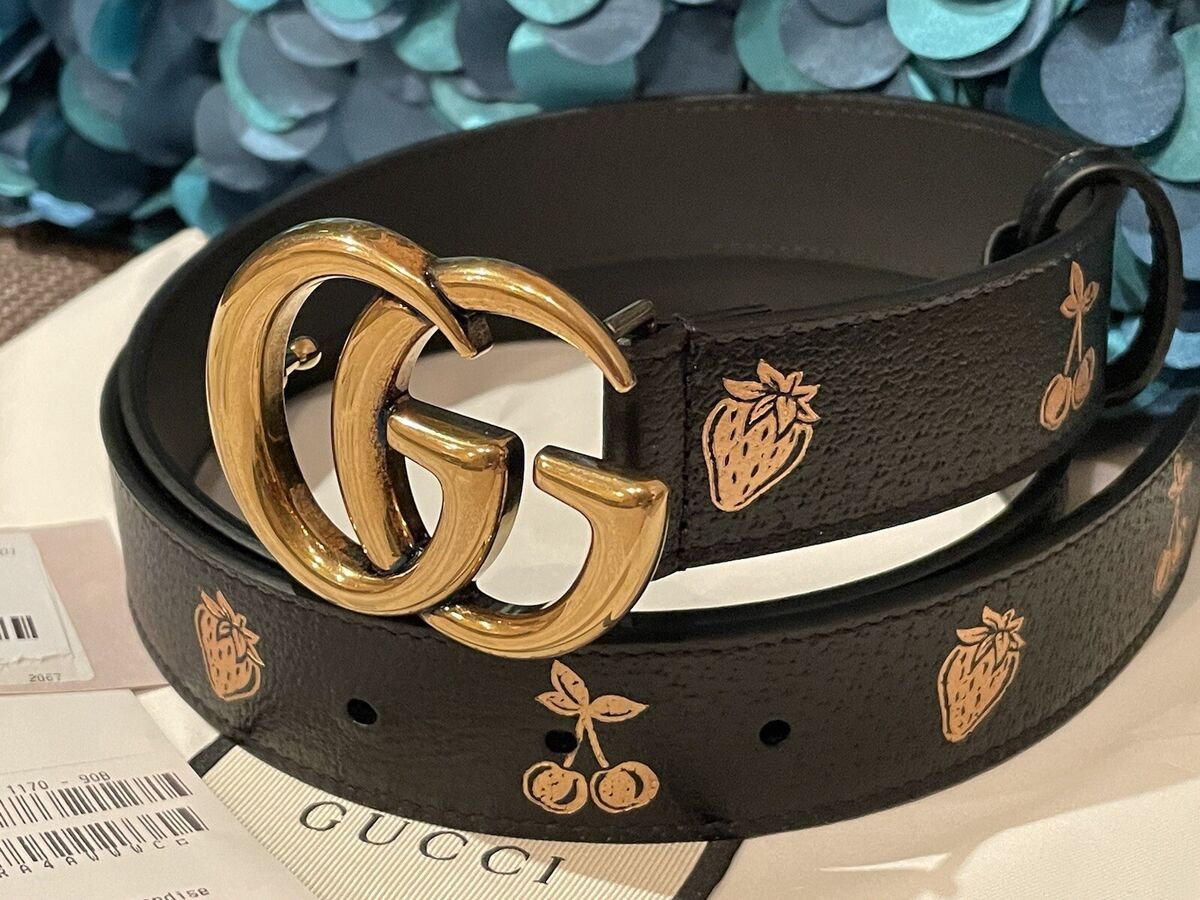 GG leather belt in black - Gucci