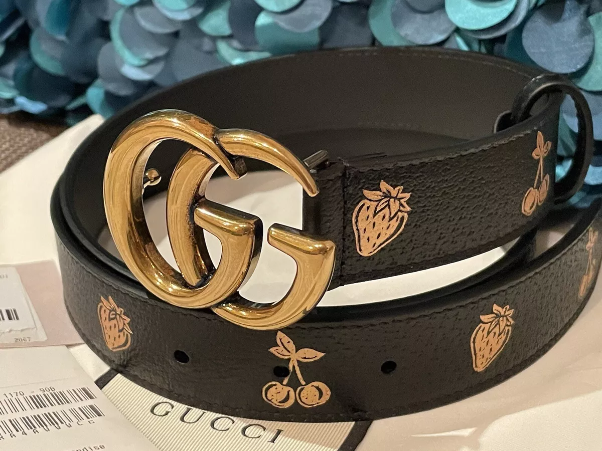 Black GG-logo leather belt, Gucci