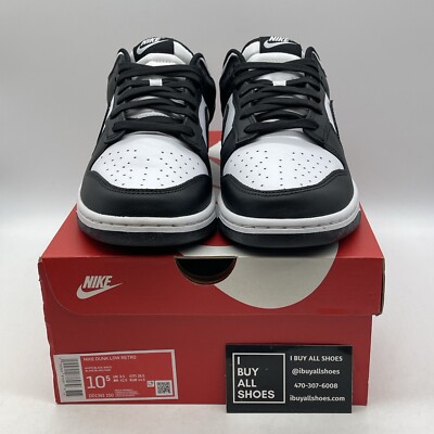 Size 10.5 - Nike Dunk Low Black White Suede Leather (DD1391-100