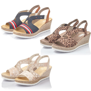 rieker navy wedge sandals