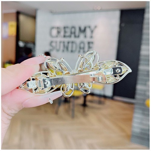 Trendy Diamond Butterfly Hairclip - Metal Ponytail Hairpins Wedding Headwear 1p - Picture 6 of 17