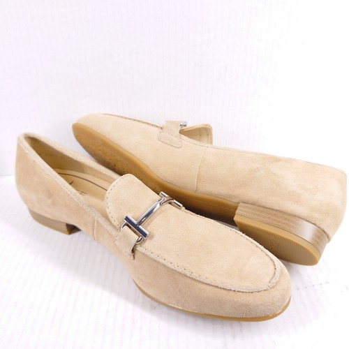 Ara Luftpolster Size US 8 Beige Tan Leather Women's Slip-On Loafers Shoes Heel - Picture 7 of 8