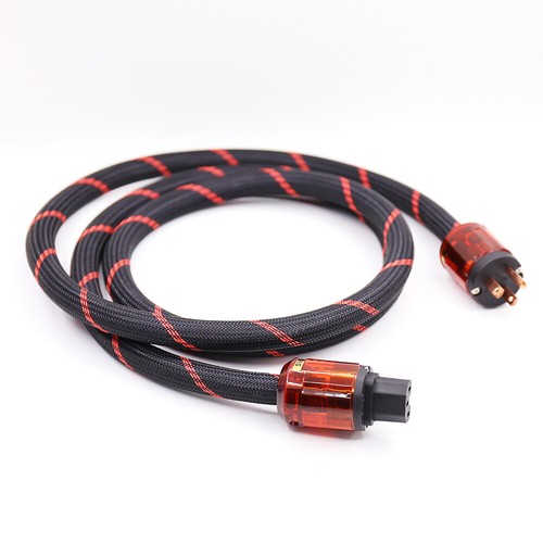 Pure Copper Conductor Hi-Fi Audio Amp Power Cable US Plug + IEC C13 Adapter - Imagen 7 de 7