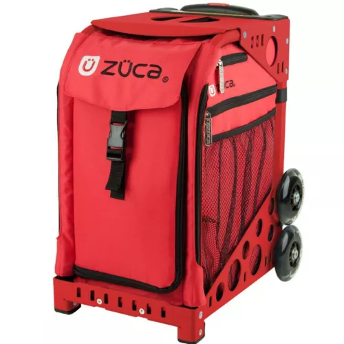 Zuca Chili Insert Bag and Red Frame with Flashing Wheels