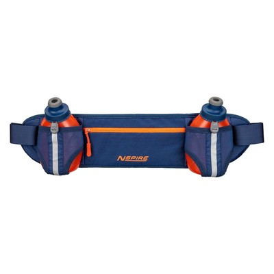 Nspire by Nathan Dual Bottle Hydration Belt Blue/Orange Hand Wash Cold, New