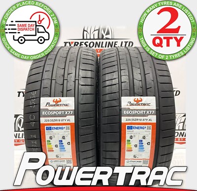 2 X 225 35 18 POWERTRAC 87Y XL 225/35ZR18 NEW C & B LABELS M+S
