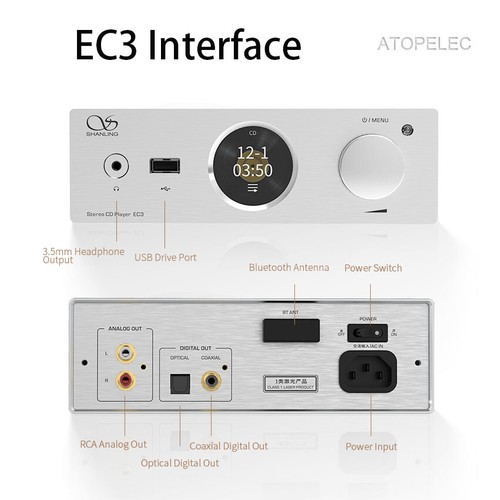 Shanling EC3 Stereo CD Player Bluetooth DAC Hi-Res Desktop DSD256 CD80 HD850 - Picture 3 of 12