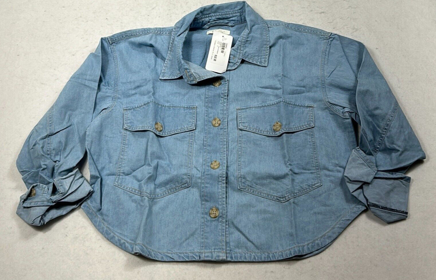 Z Supply Sunseeker Light Chambray Long Sleeve Shirt Jacket Womens Size Medium