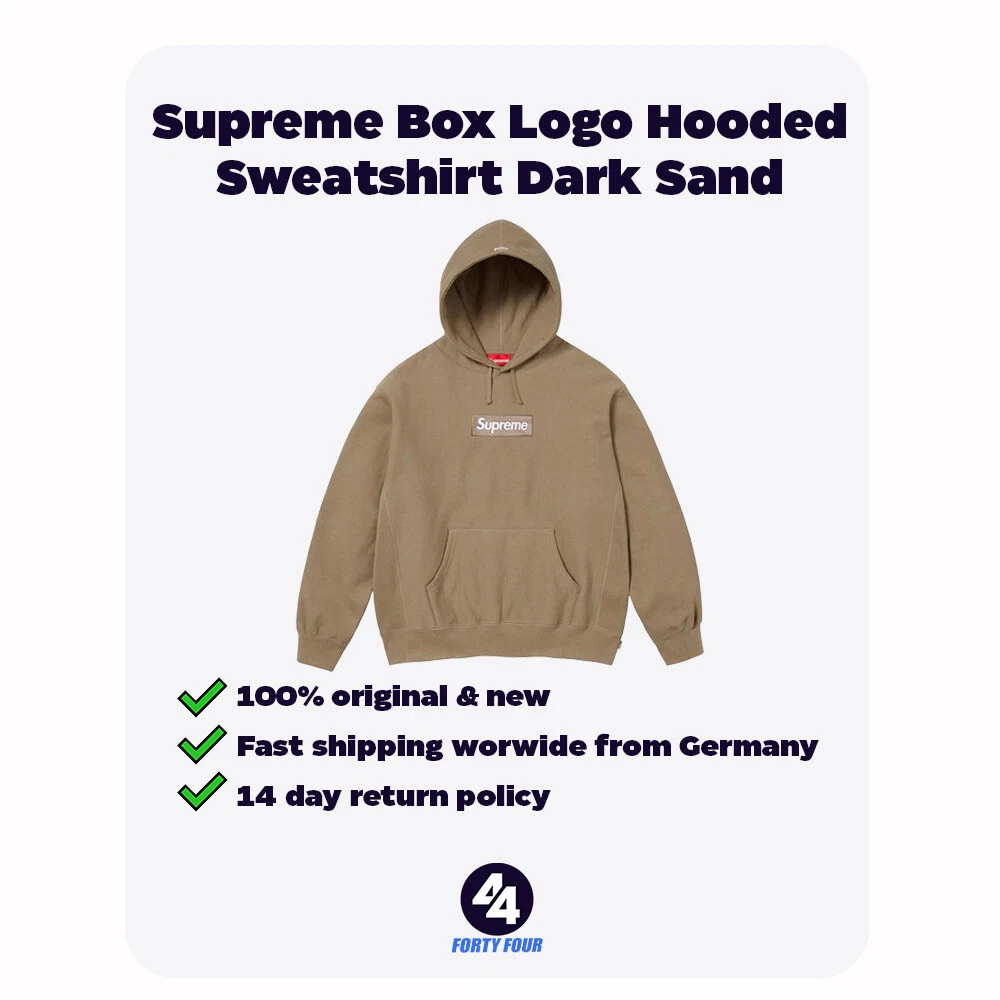 Sweat à capuche avec logo Supreme Box sable foncé   Marron   FW23