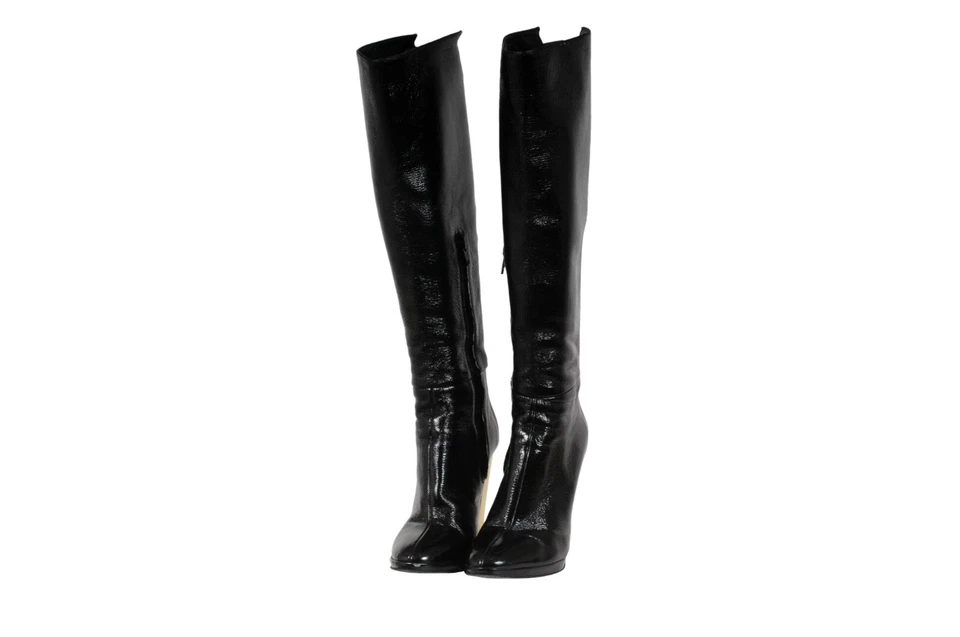 Botas hasta la rodilla Pierre Hardy para mujer talla US 8 EU 38 negras doradas charol botines Foto 3 de 4