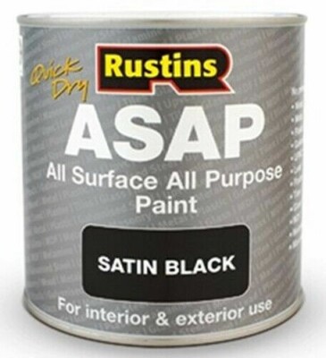 Rustins ASAP schnelltrocknende Allflächen-Allzweckfarbe schwarz 1L