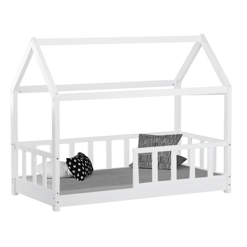 Kinderbett mit Matratze Hausbett 80x160 cm Rausfallschutz Bodenbett Homestyle4u - Bild 4 von 11